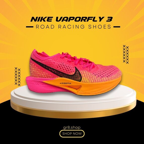 Nike Vaporfly 3 Road Racing Shoes Size 9 Pink Orange ZoomX Lightweight & Breatha - Picture 1 of 8